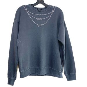 Forever 21 Dark Grey Chain Crewneck Sweatshirt